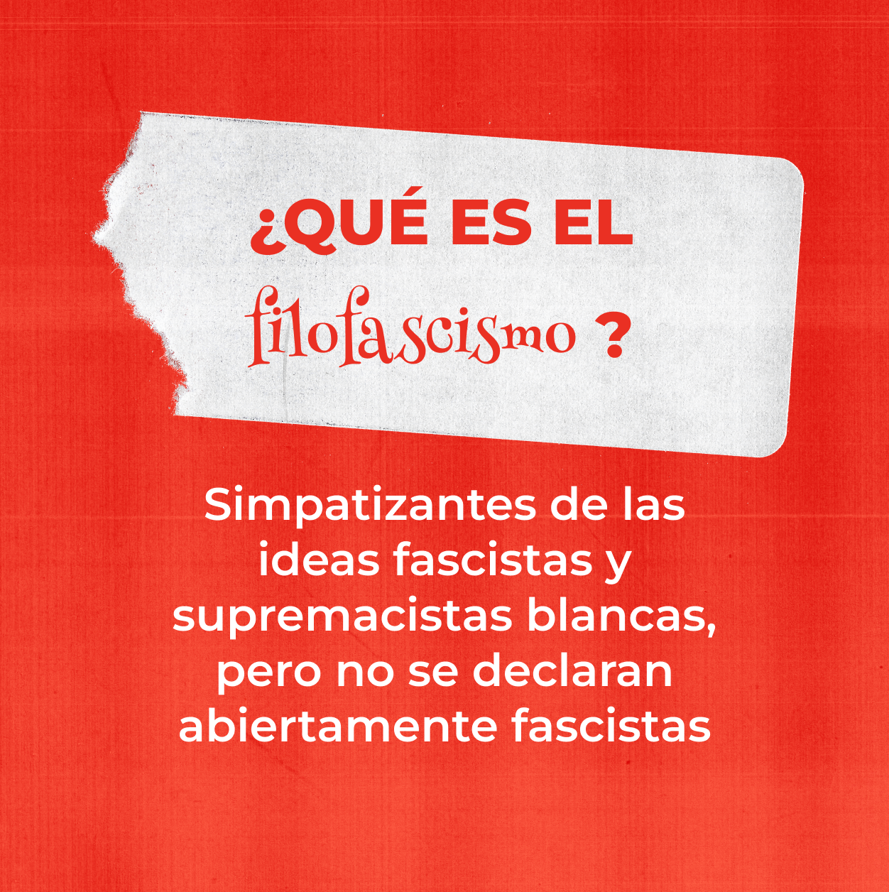 Banner rojo con texto en blanco