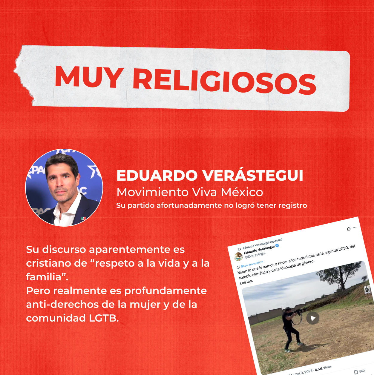 Banner rojo con texto en blanco