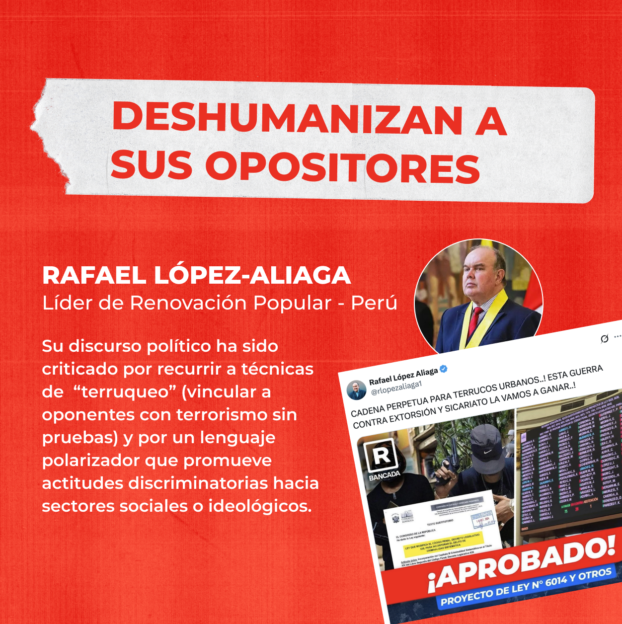 Banner rojo con texto en blanco