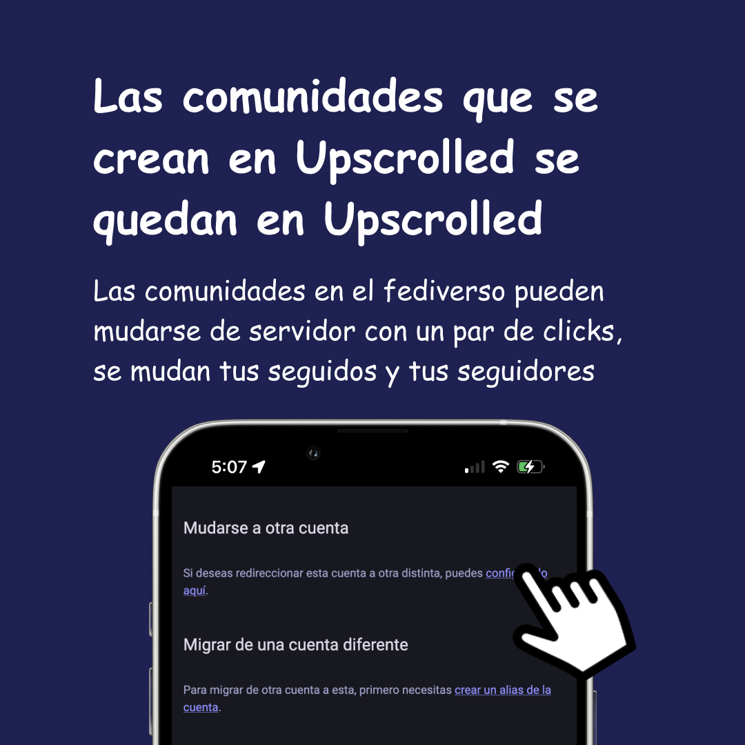 Banner con ilustraciones explicando las ventajas y las debilidades de upscrolled